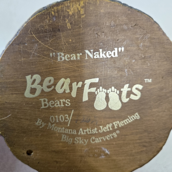 Retired Big Sky Carvers Jeff Fleming Bearfoots "Bear Naked" - Picture 7 of 7